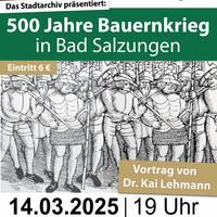 Werbungeplakat Vortrag Bauernkrieg ©(c) Andrea Dominik